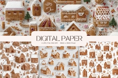 Christmas House Background Seamless Pattern Gift Wrap_57 Product Image 1