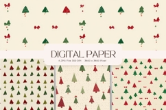 Christmas Tree Pattern Digital Paper Background Seamless_49 Product Image 1