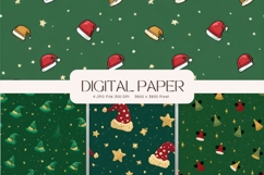 Christmas Hat Background Seamless Pattern Gift Wrap_3 Product Image 1