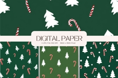 Candy Cane Christmas Background Seamless Pattern Gift Wrap Product Image 1