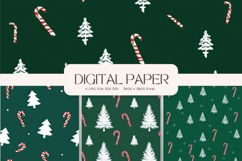 Candy Cane Christmas Background Seamless Pattern Gift Wrap Product Image 1