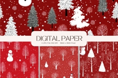 Christmas Tree Pattern Digital Paper Background Seamless_45 Product Image 1