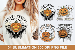 Halloween Sublimation - Stay Creepy Sublimation PNG Design Product Image 1