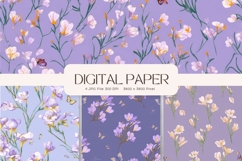 Flower Pattern Background Wallpaper Digital Paper Wrap_33 Product Image 1
