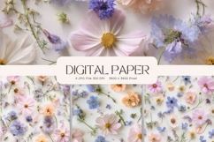 Flower Pattern Background Wallpaper Digital Paper Wrap_7 Product Image 1
