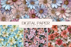 Flower Pattern Background Wallpaper Digital Paper Wrap_16 Product Image 1