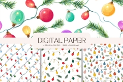 Christmas Light String Background Seamless Pattern Gift Wrap Product Image 1