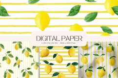 Lemon Pattern Background Fresh Fruit Wallpaper Backdrop_38 Product Image 1