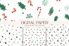 Candy Cane Christmas Background Seamless Pattern Gift Wrap Product Image 1