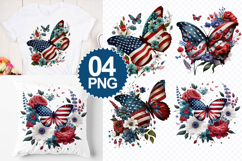 4th of July Floral Butterfly Sublimation - 4 Designs Product Image 1
