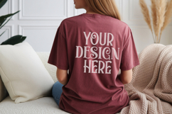 crimson Comfort Colors C1717 Shirt Mockup, CC 1717 T-shirt Product Image 1