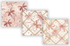 Coquette Bow Digital Paper Pack, Seamless Ribbon Pattern Product Image 4