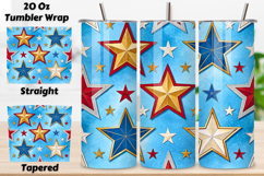 4th Of July Star Spangled Seamless Tumbler Wrap - 3D Glowing Product Image 1