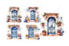 Watercolor Medirerranean Door Clipart Product Image 4