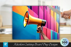 Holding Megaphone Cutting Board Sublimation Design Product Image 1