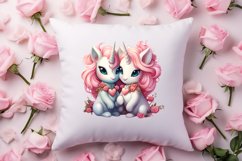 Cute Baby Unicorn Clipart, Valentines Day Couplet Product Image 4