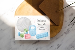 Watercolor Fitness Clipart Set Product Image 3