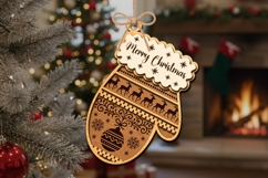 Christmas Mitten Ornament Laser Cut | Glowforge | SVG Product Image 1