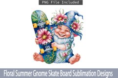 Floral Summer Gnome Skate Board Sublimation Bundle Product Image 6