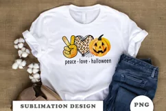 Peace Love Halloween png sublimation designs downloads Product Image 4