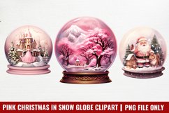 Pink Christmas in Snow Globe Sublimation Product Image 1