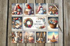 Xmas collage | 4 vintage Skinny tumbler sublimation designs Product Image 4