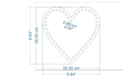 Basket bottom heart 10 inch 25 cm with crochet holes files Product Image 4