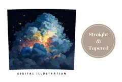Art Tumbler Wrap Design, Night Sky Tumbler Sublimation Product Image 4