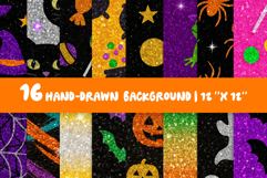 Glitter Halloween Background Bundle | Digital Paper Product Image 1