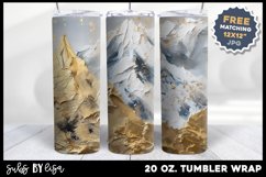 Mountains Tumbler Wrap Design PLUS Bonus 12x12 Digital Paper Product Image 1
