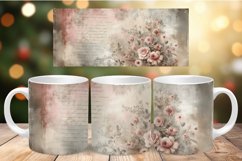 Valentine Mug Wrap Sublimation - vintage flowers Product Image 1