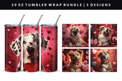 Valentine Dog 20oz Tumbler Wrap | Sublimation PNG Design Product Image 1