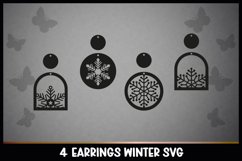 Templates earrings SVG I Laser Cut Files I Snowflakes Product Image 1