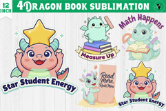 Dragon book School Sublimation | Cute Dino Back to School Product Image 1