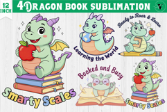 Dragon book School Sublimation | Cute Dino Back to School Product Image 1