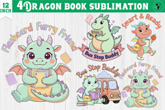 Dragon book School Sublimation | Cute Dino Back to School Product Image 1