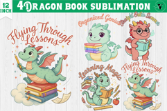 Dragon book School Sublimation | Cute Dino Back to School Product Image 1