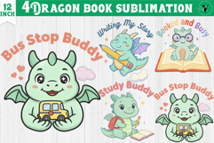 Dragon book School Sublimation | Cute Dino Back to School Product Image 1