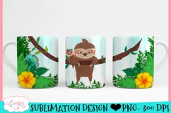 Sloth Mom Mug Wrap PNG for sublimation | Cute sloth mug PNG Product Image 2