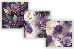 Alcohol Ink Amethyst Seamless Pattern Bundle, Dark Purple Product Image 4
