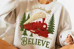 Believe North Pole Train Png, Faux Yarn Believe North Pole Product Image 3