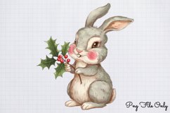Woodland Christmas Bunny Sublimation Clipart PNG Product Image 1