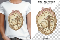 Vintage frame cross png design for T-shirts Product Image 4