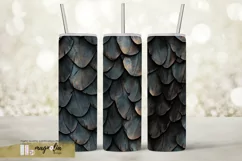black TEXTURE OF FEATHERS seamless tumbler wrap sublimation Product Image 1