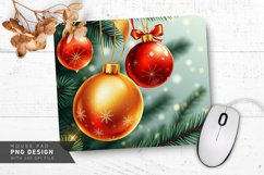 Shiny Red And Gold Ornaments Mouse Pad PNG Design Product Image 1