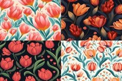 Boho Tulip Seamless Patterns - 300DPI Product Image 4