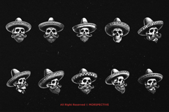10 Bundle Dark Art Skull Sombrero Hat Mexican Traditional Product Image 6