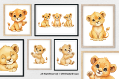 15 Bundle Watercolor Cute Lion King Jungle Animal Wildlife Product Image 4