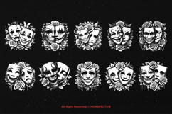 10 Bundle Dark Art Smile and Cry Mask Happy Sad Laugh Product Image 6