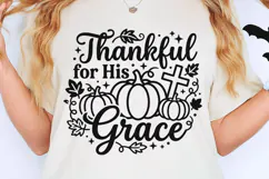 Thankful For His Grace Svg, Christian Thanksgiving Svg. Product Image 5